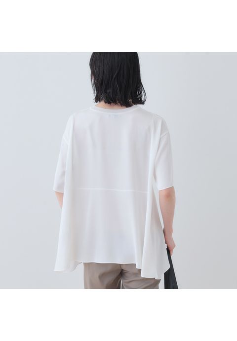 【バックシャン】デザインTブラウス ホワイト - 9