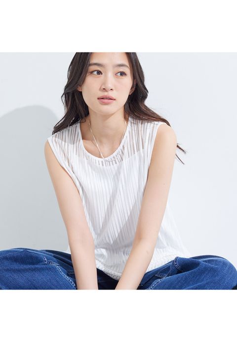 【洗える／セットアップ可能】ラッセルチュニック ホワイト - 3