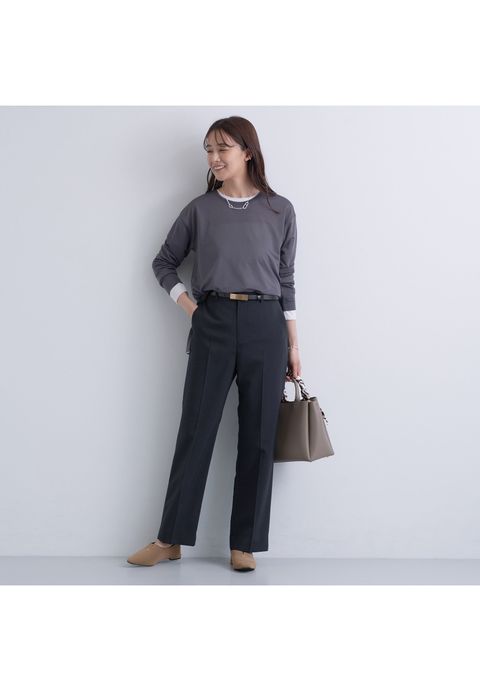 【UVケア】ライトスリムストレートパンツ グレージュ - 9