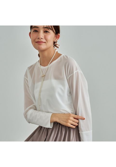 ストレッチシアーロングTシャツ ラベンダー - 3