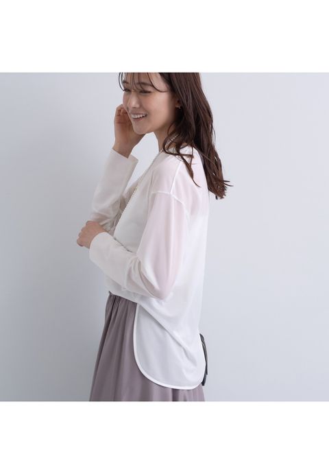 ストレッチシアーロングTシャツ ラベンダー - 6