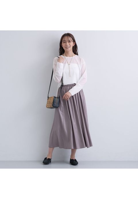 ストレッチシアーロングTシャツ ラベンダー - 7