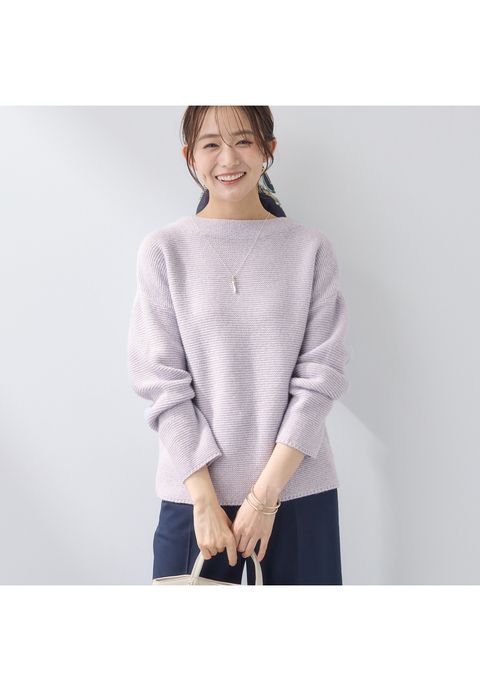【洗える／大人ラメ】カラーMIXボトルネックニット サックスブルー - 7