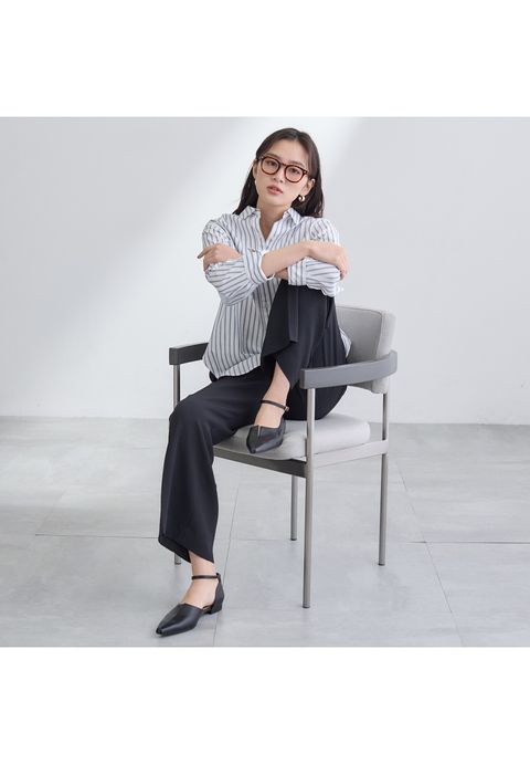【合皮】ポインテッド セパレートストラップサンダル グレージュ - 8